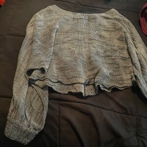 Free People Black and White Knit Sweater